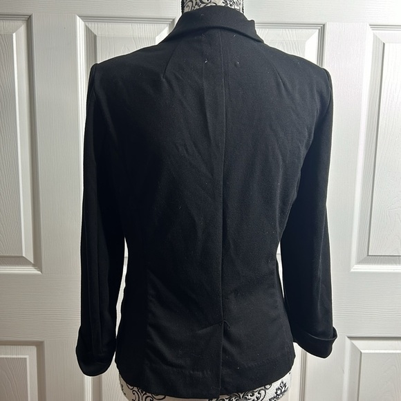 Catherine Malandrino Black One Button Soft Blazer Pockets Light Shoulder Pads M - Picture 3 of 6
